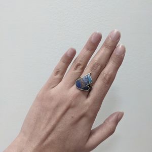 Authentic Afghan Pashtun traditional ring with lapis, turquoise and suns…